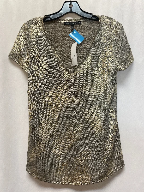 Top Short Sleeve By White House Black Market In Gold, Size: S