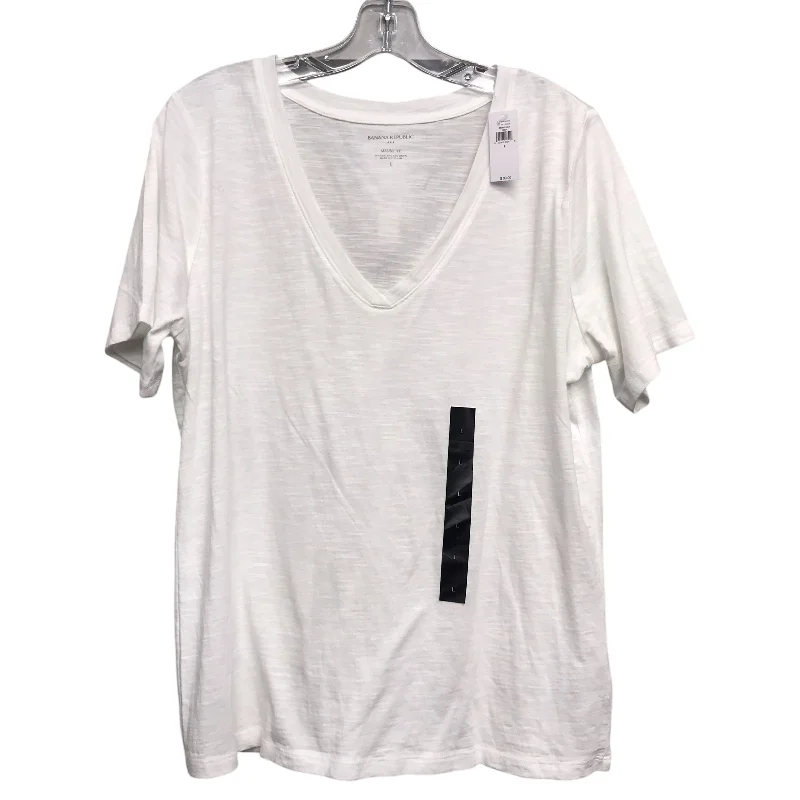 Top Ss Basic By Banana Republic In White, Size:L