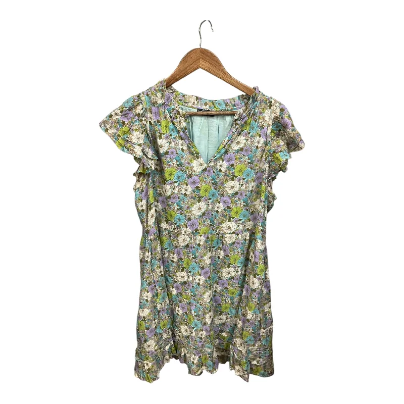 Tunic Short Sleeve By Vineyard Vines In Floral Print, Size: L