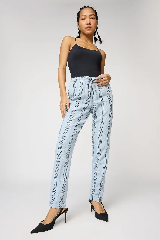 Blue Luxe and Black Stripe Pants