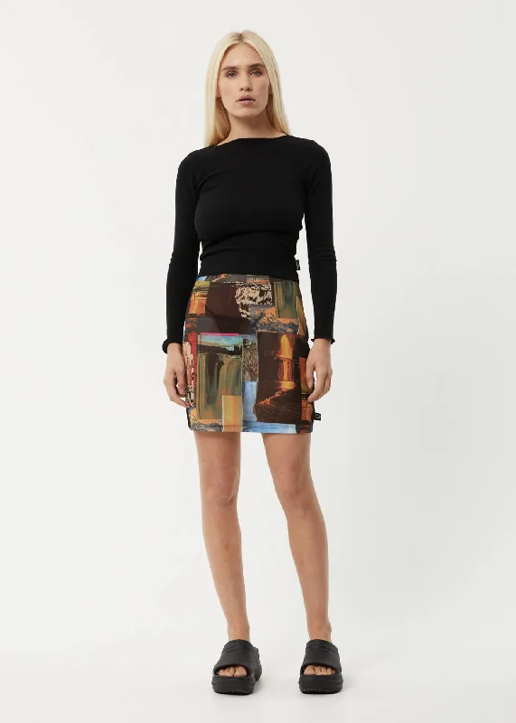 AFENDS Womens Boulevard - Sheer Mini Skirt - Multi