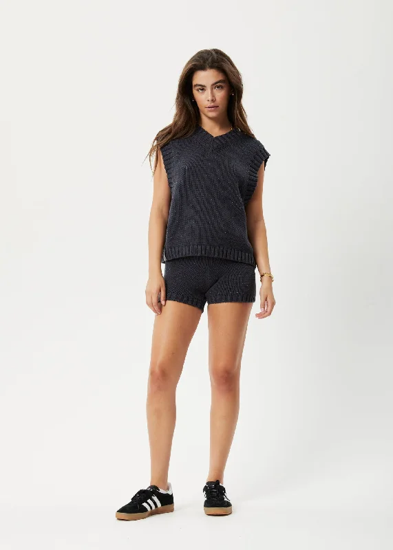 AFENDS Womens Solace - Knit Bike Shorts - Charcoal