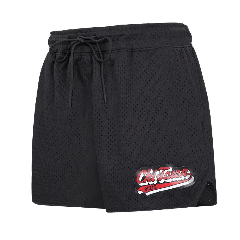 NBA CHICAGO BULLS SCRIPT TAIL WOMEN'S MESH SHORT (BLACK)