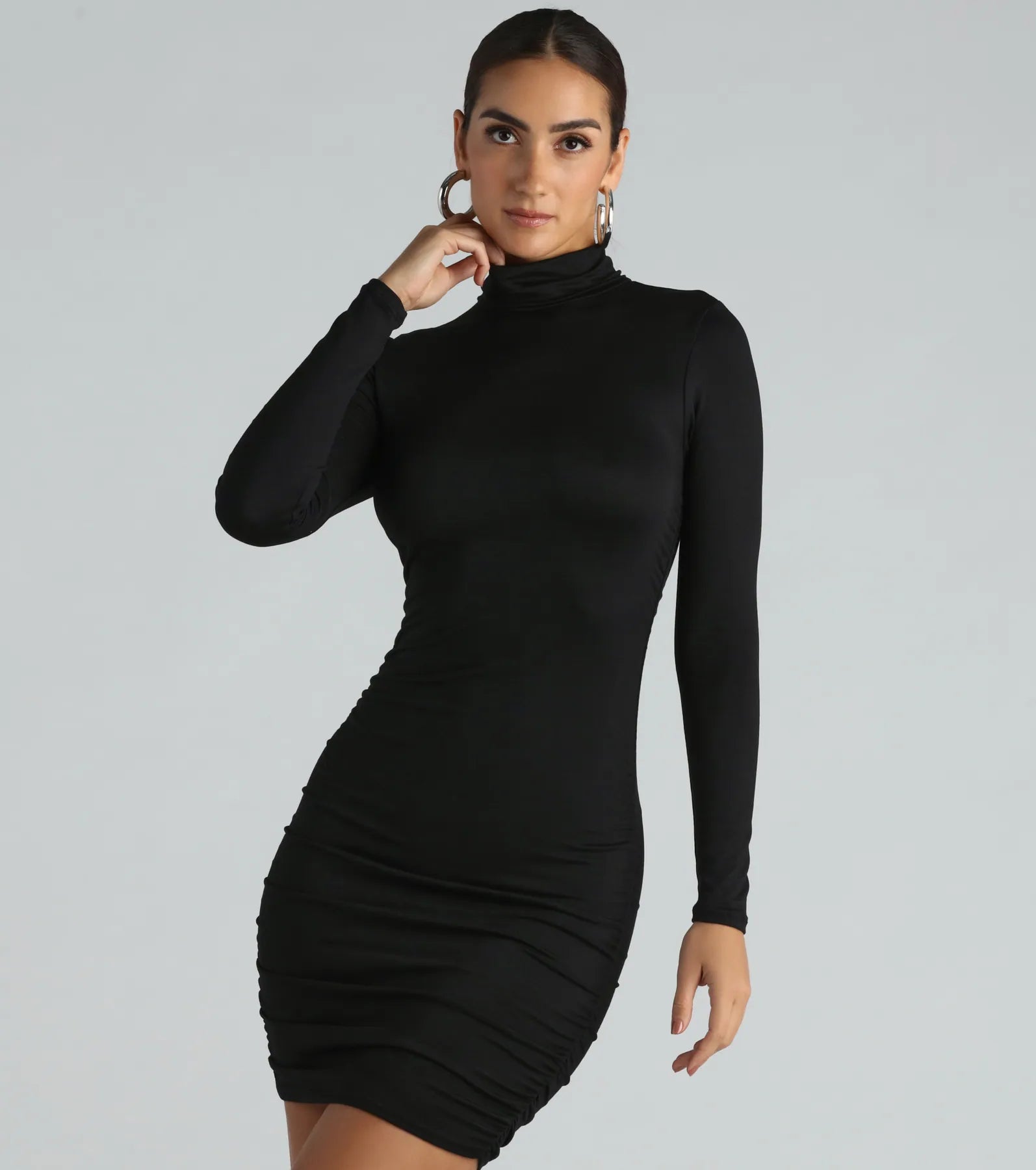 Chic In The City Turtleneck Mini Dress