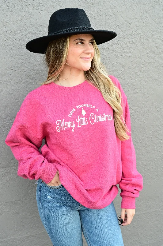 Embroidered Merry Little Christmas Sweatshirt  S-XL