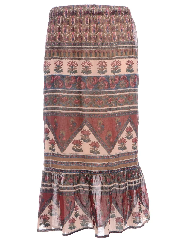 Reworked Gathered Hem Hippie Skirt