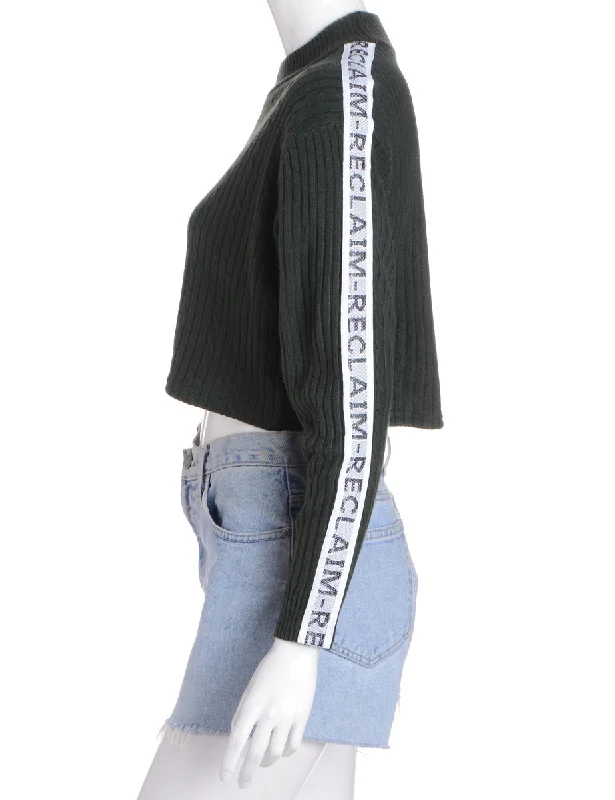 Reworked Long Sleeved Cropped Tape Knit - L