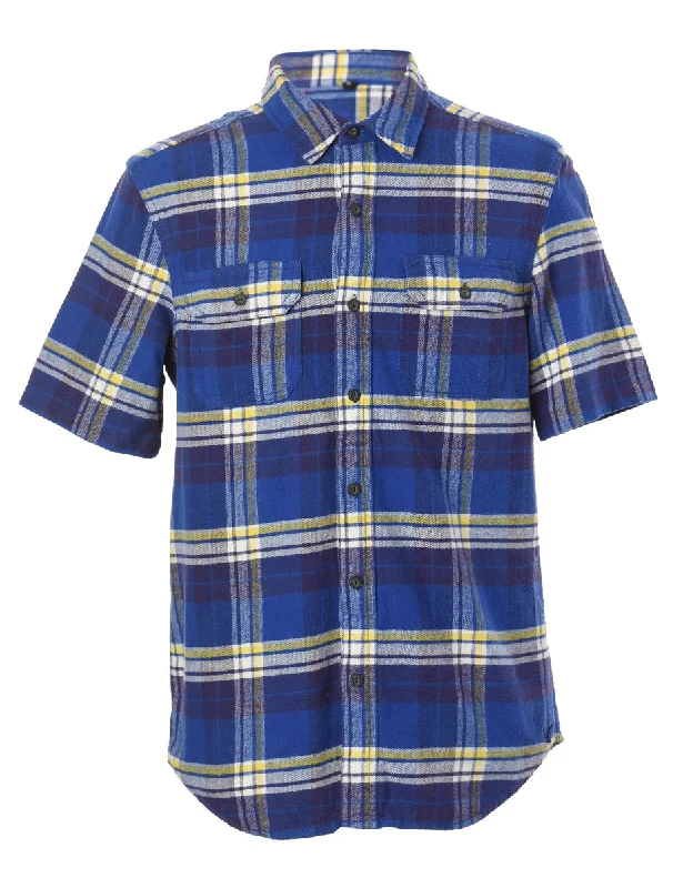 Reworked Mid Length Sleeve Flannel Shirt - S