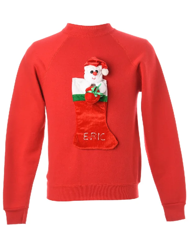 Reworked Novelty Christmas Sweatshirt - S