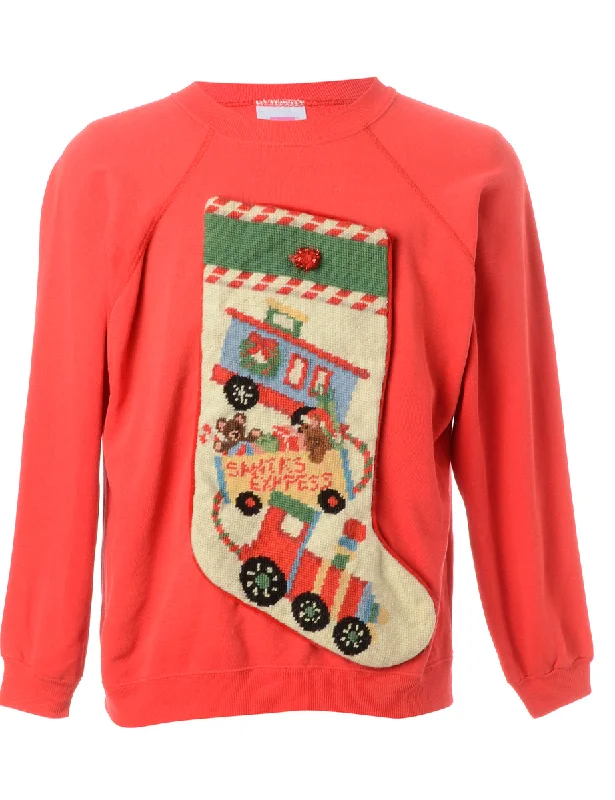 Reworked Novelty Christmas Sweatshirt - XL