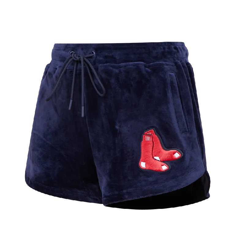 MLB BOSTON RED SOX CLASSIC WOMEN'S VELOUR SHORT (MIDNIGHT NAVY)