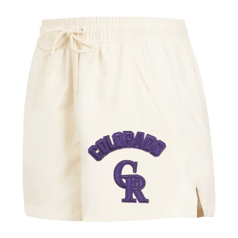 MLB COLORADO ROCKIES TRIPLE TONAL WOMEN'S WOVEN SHORT (EGGSHELL)