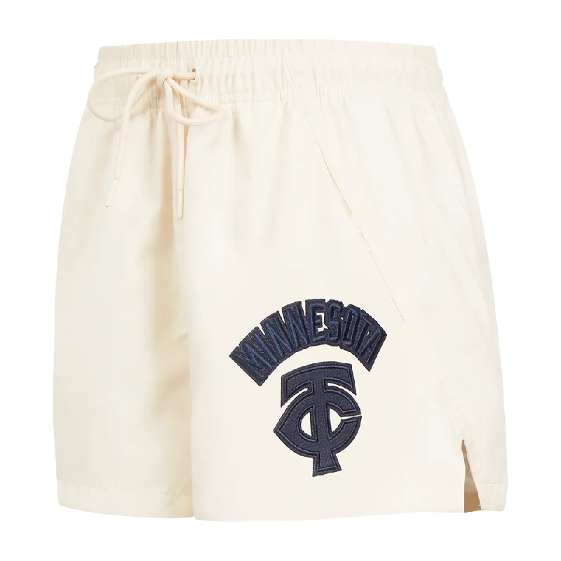 MLB MINNESOTA TWINS TRIPLE TONAL WOMEN'S WOVEN SHORT (EGGSHELL)