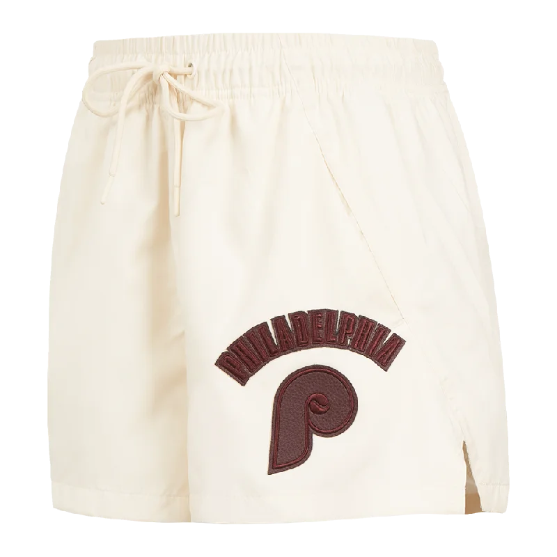 MLB PHILADELPHIA PHILLIES TRIPLE TONAL WOMEN'S WOVEN SHORT (EGGSHELL)