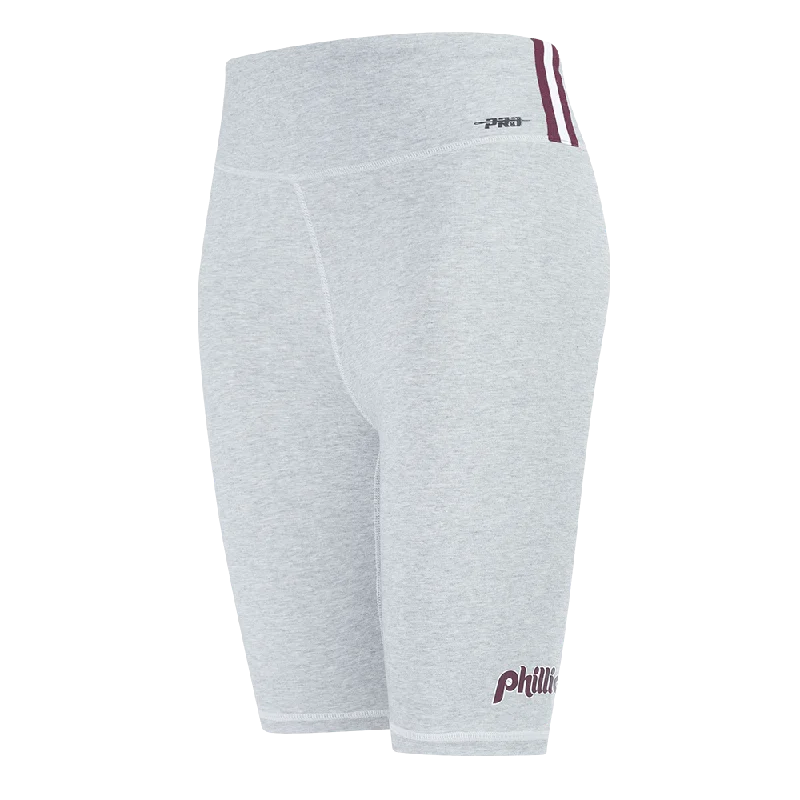 MLB PHILADELPHIA PHILLIES RETRO CLASSIC WOMEN'S BIKE SHORT (HEATHER GREY)